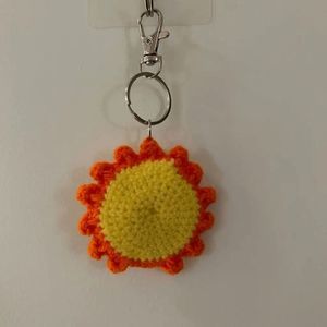 Handmade crochet keychain-sun